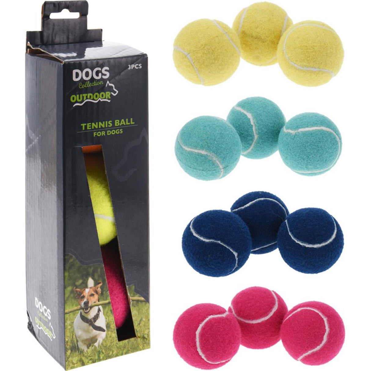 Pets collection hondentennisballen set van 3 stuks