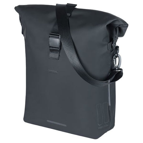 Basil SoHo MIK Side fietsschoudertas - zwart, waterdicht, PU, Nordlicht LED, 17l