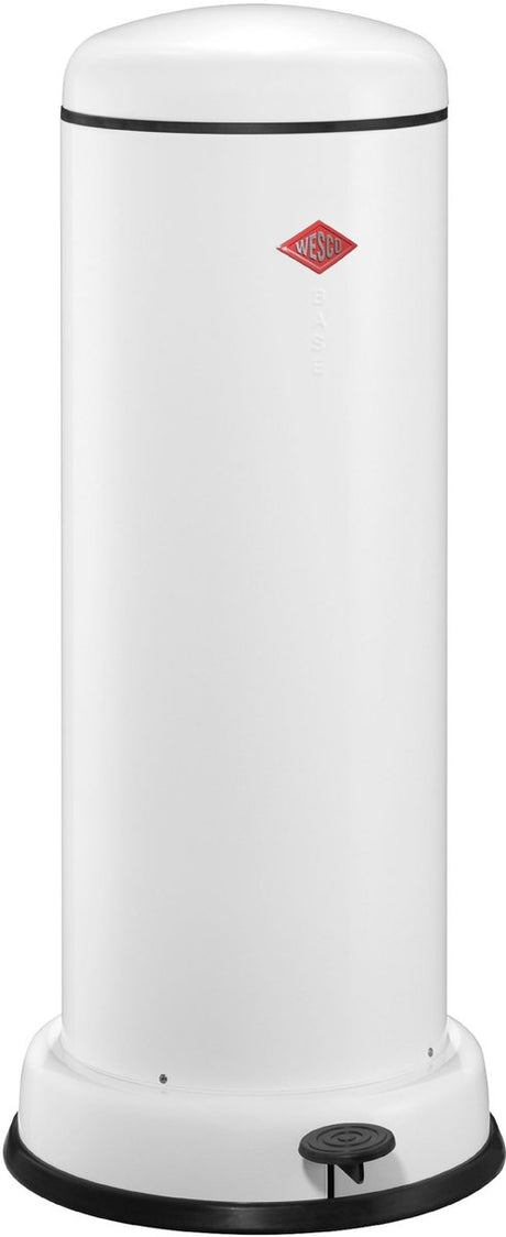 Wesco big baseboy prullenbak met soft close | 30 liter | metaal - wit | pedaalemmer