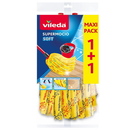 Vileda supermocio soft vervanging - navulling voor de supermocio - 2 stuks