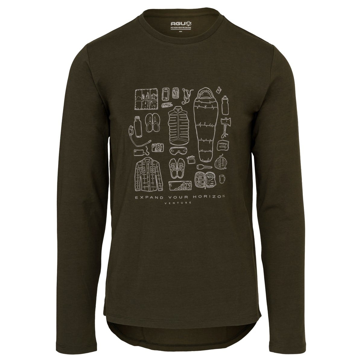 Performance lange mouwen t-shirt venture army green