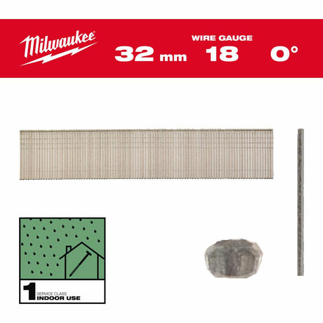 Milwaukee styfts 18g 32mm 5000szt. - m18fn18gs