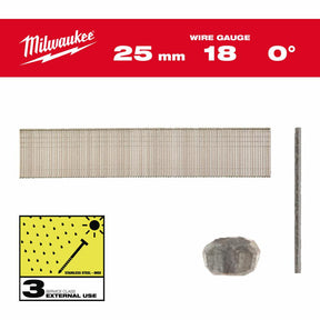 Milwaukee inox styfts 18g 25mm 5000szt. - m18fn18gs