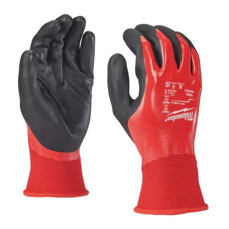 Milwaukee met nitril beklede handschoenen l 9 horizontaal-een snijvast 12szt.