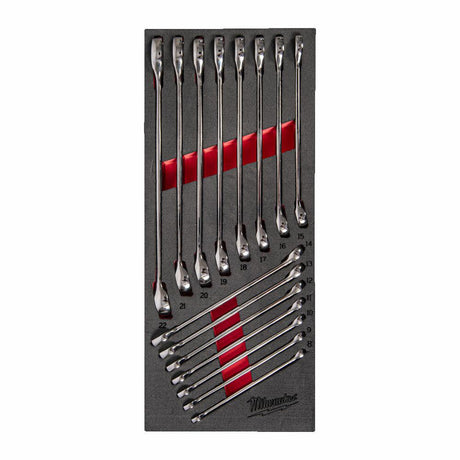 Milwaukee schuim inlegzool met gebogen moersleutels 9szt.
