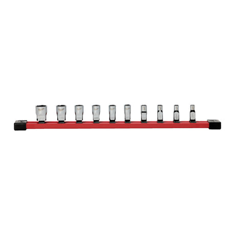 Milwaukee doppenset 1 4 standaard sae | met opbergrail | 10-delig - 4932501802
