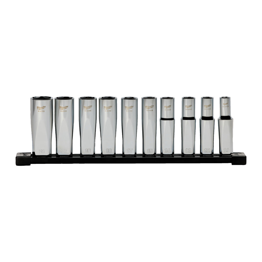 Milwaukee set lange metrische caps 1 2 10szt. op het spoor