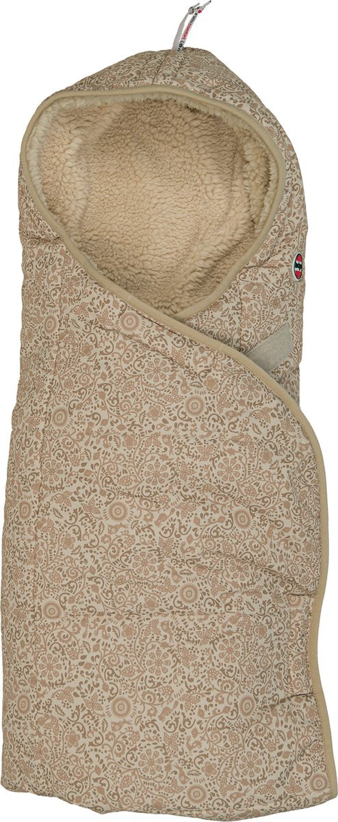 Lodger wrapper - wikkeldeken voor autostoel - beige - 0-9 maanden - winddicht warm - omslagdoek baby