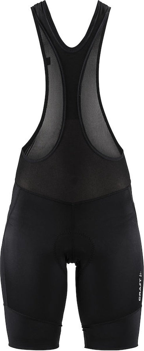 Craft core essence bib shorts w dames fietsbroek - zwart - zilver