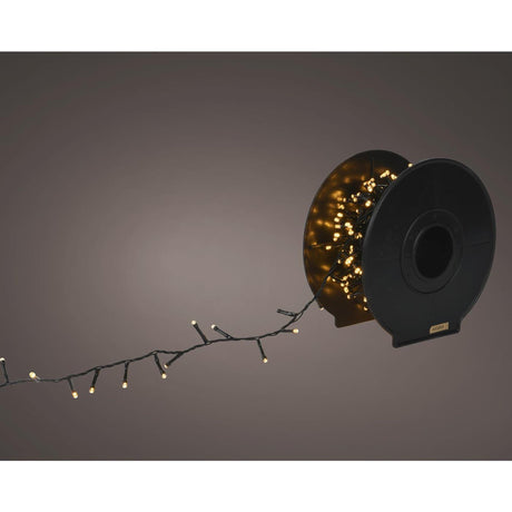 Lumineo led compact verlichting op rol 750led 22,5 meter 8 functie twinkel effect met dual timer zwart soft gold