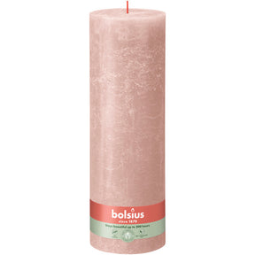 Bolsius rustiek stompkaars misty pink ø100x300 mm 200 uur (4 stuks)