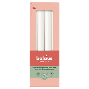 Bolsius dinerkaarsen cloudy white ø20x230 mm 8 uur (4x 8 stuks)