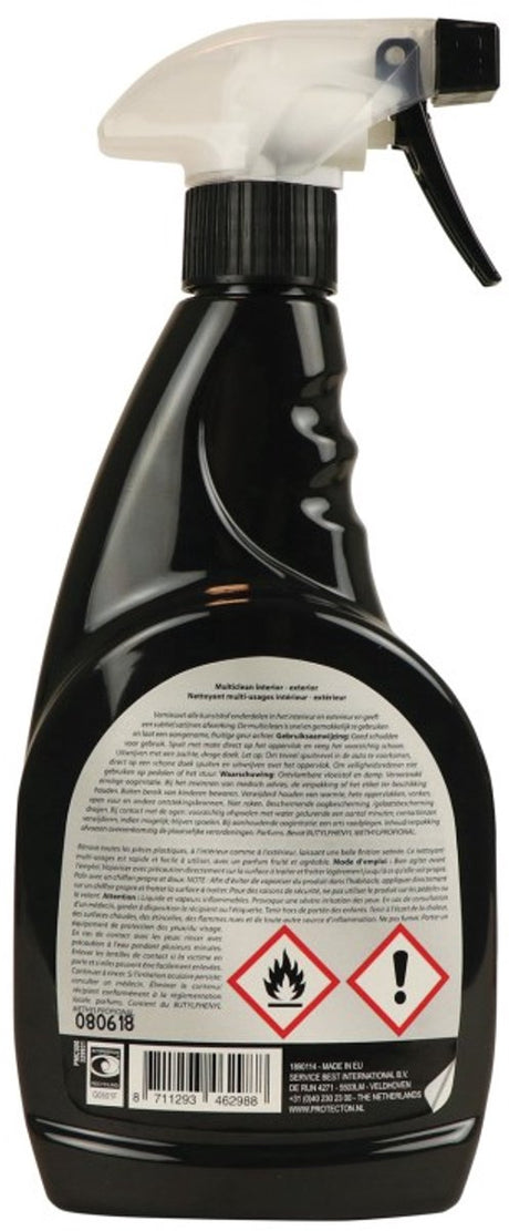 Protecton multiclean interieur exterieur – om kunststof grondig te reinigen te vernieuwen - subtiele zijdeglans afwerking – met aangename fruitige geur - snel gemakkelijk in gebruik - 500ml