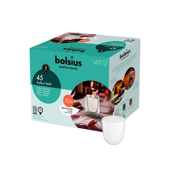 Bolsius styleco navulling ø63×82 mm 50 uur (45 stuks)