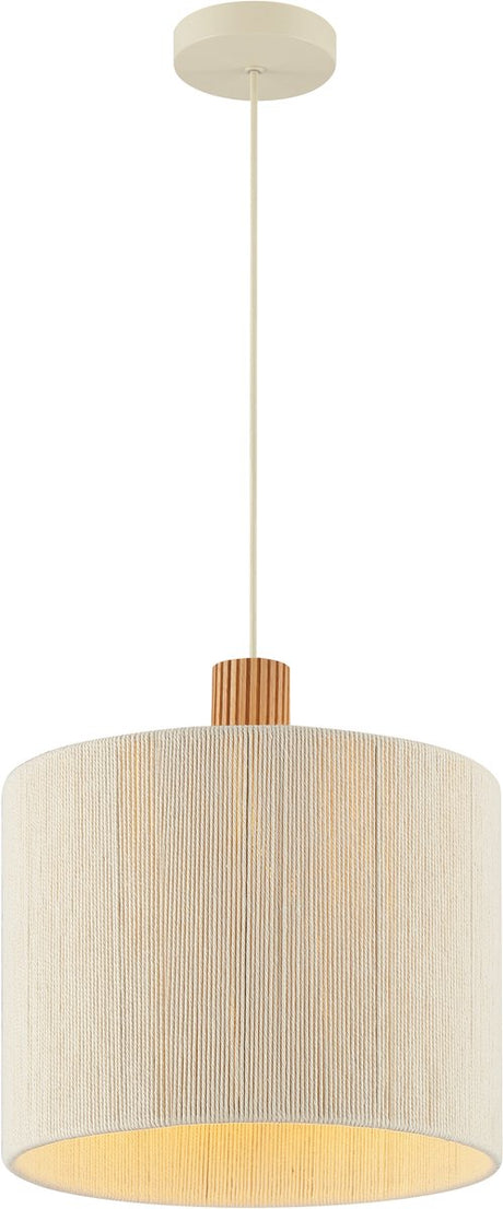 Brilliant arlo - hanglamp - 1-lichts - ø 35 cm - e27 - beige hout