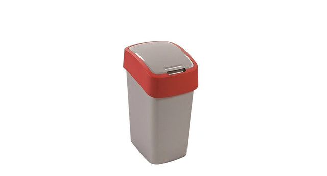 Curver flip bin vuilnisbak 25l ♪ silver, red ♪