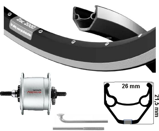 Ruota anteriore kgs 28 pollici (622) ZAC421 ZW ZILV Nafdyn+R.Brake 6v3W fisso