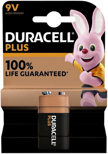 Duracell plus alkaline 100% 9v 6lr61 per stuk