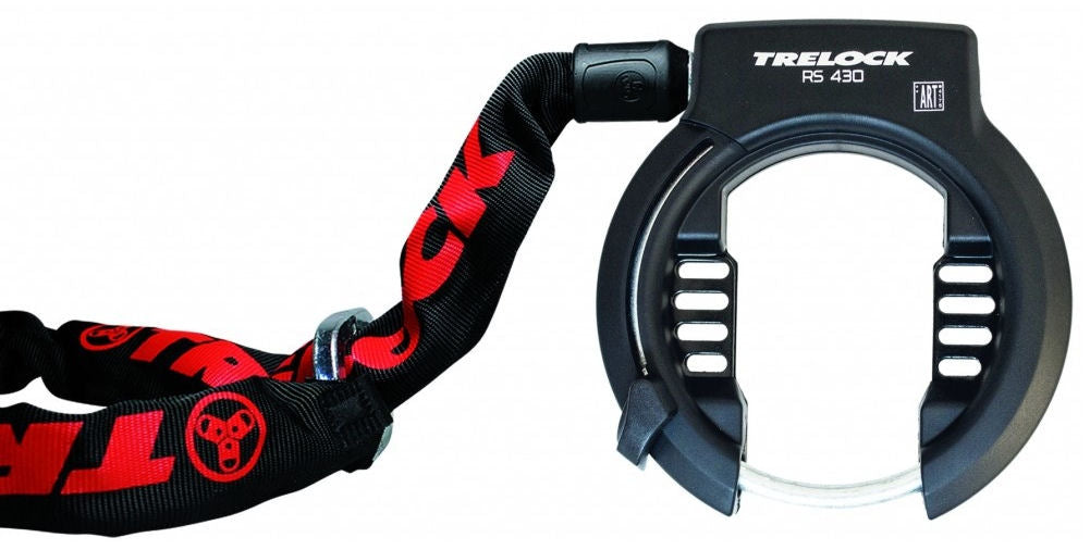 Trelock Ringslot Set Rs 430, y compris Zr 355 Inpeste Chain (100 cm) - Black Red