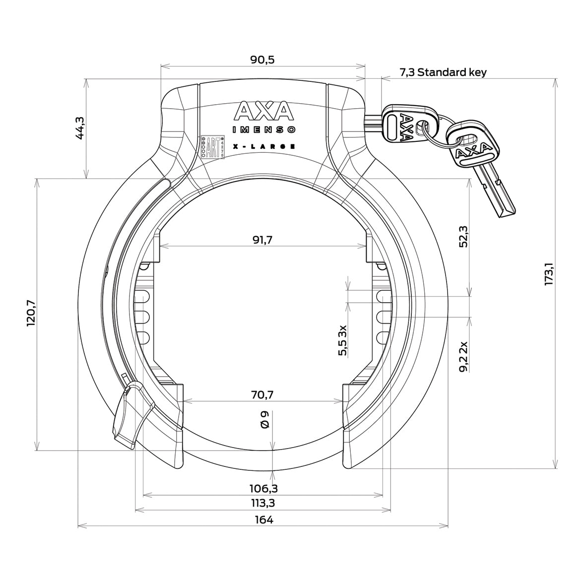 Axa Ringslot Imenso X-Large Black (card)