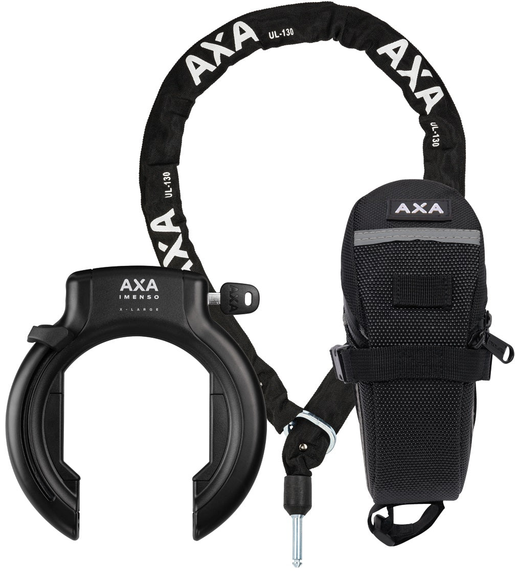 Set Ring lock AXA iMenso XL +Insocculation chain AXA ULC 130 BAG - Black