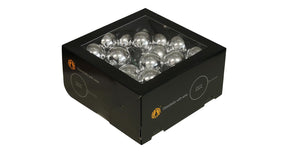 W b. 36 glassballs wire silver shiny 40 mm