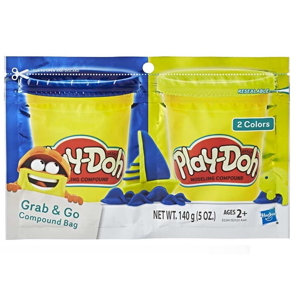 Play-Doh Greifer und Go Compound Bag + 2 Farben des Tons