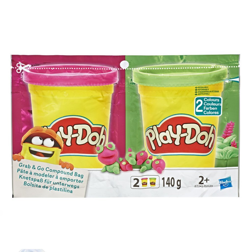 Play-Doh Grab and Go Compound Bag + 2 colors of clay