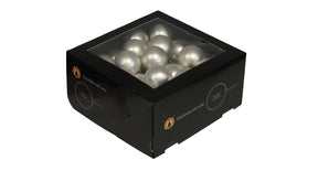W b. 36 glassballs wire silver mat 40 mm
