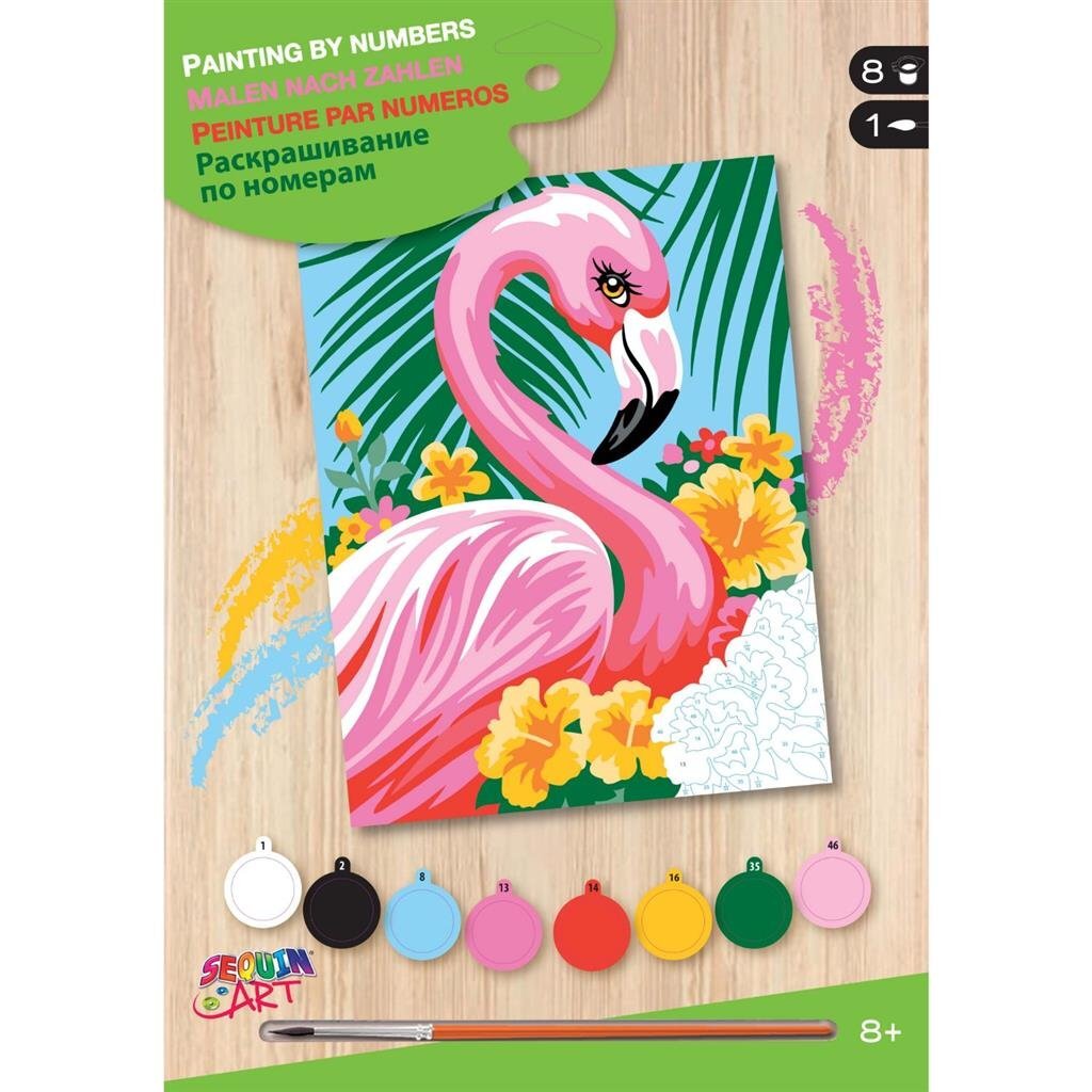 Cekin art cekin art obraz według liczb flamingo