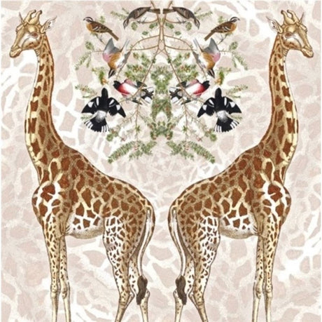 Kaart+envelop giraffe. 16x16 cm | 6 stuks
