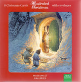 8 kerstkaart+envelop wind in de wilgen d