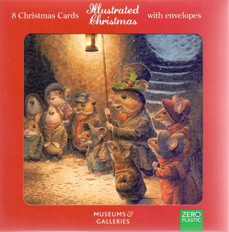 8 kerstkaart+envelop wind in de wilgen d | 3 stuks