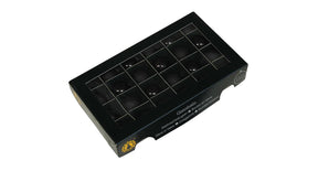 W b. 24 glassballs cap black 25 mm