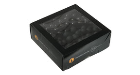 W b. 144 glassballs wire black 20 mm