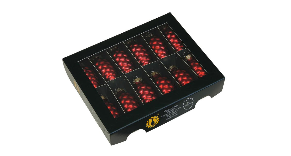 W b. 12 glass cones cap red mat 60 mm