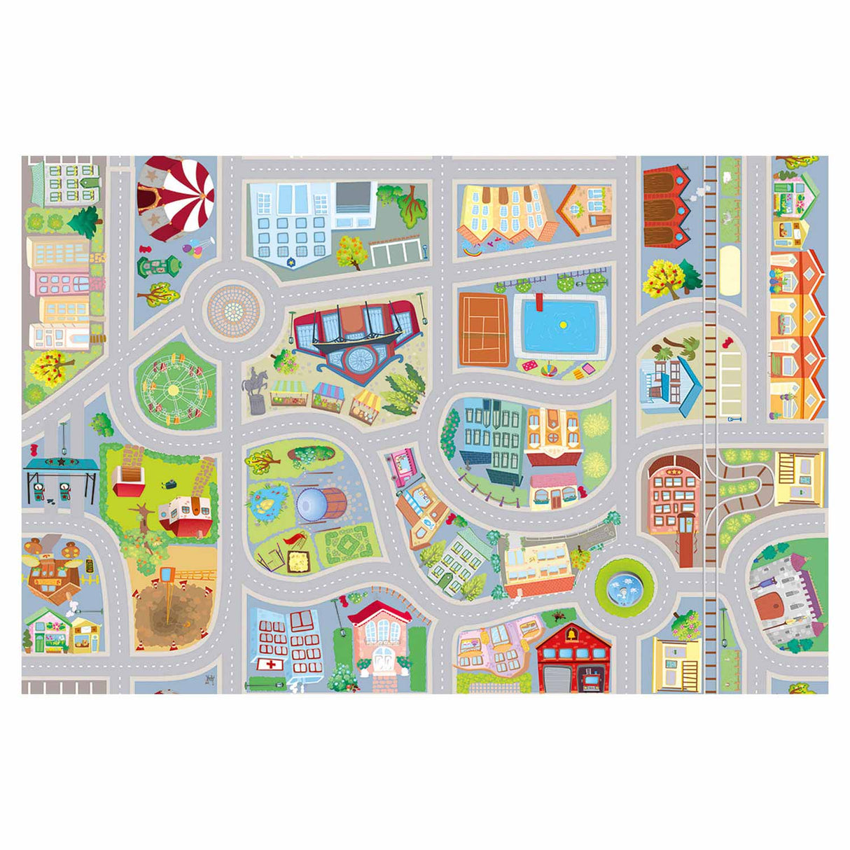 Acheka Speelmat City Roll su Junior 100 x 150 cm PVC