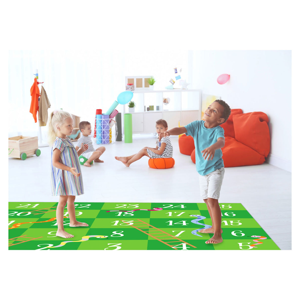 Achoka Play Rag Snakes and Ladders, 200x200cm