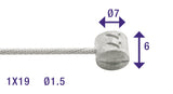 Rem Binnenkabel Elvedes 5000 mm rustfrit stål Ø1.5mm T-Nipple (på kort)