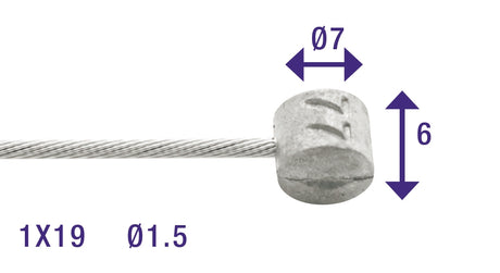 Rem Indoor Kabelen 2250mm Edelstol Ø1.5mm Weinmann