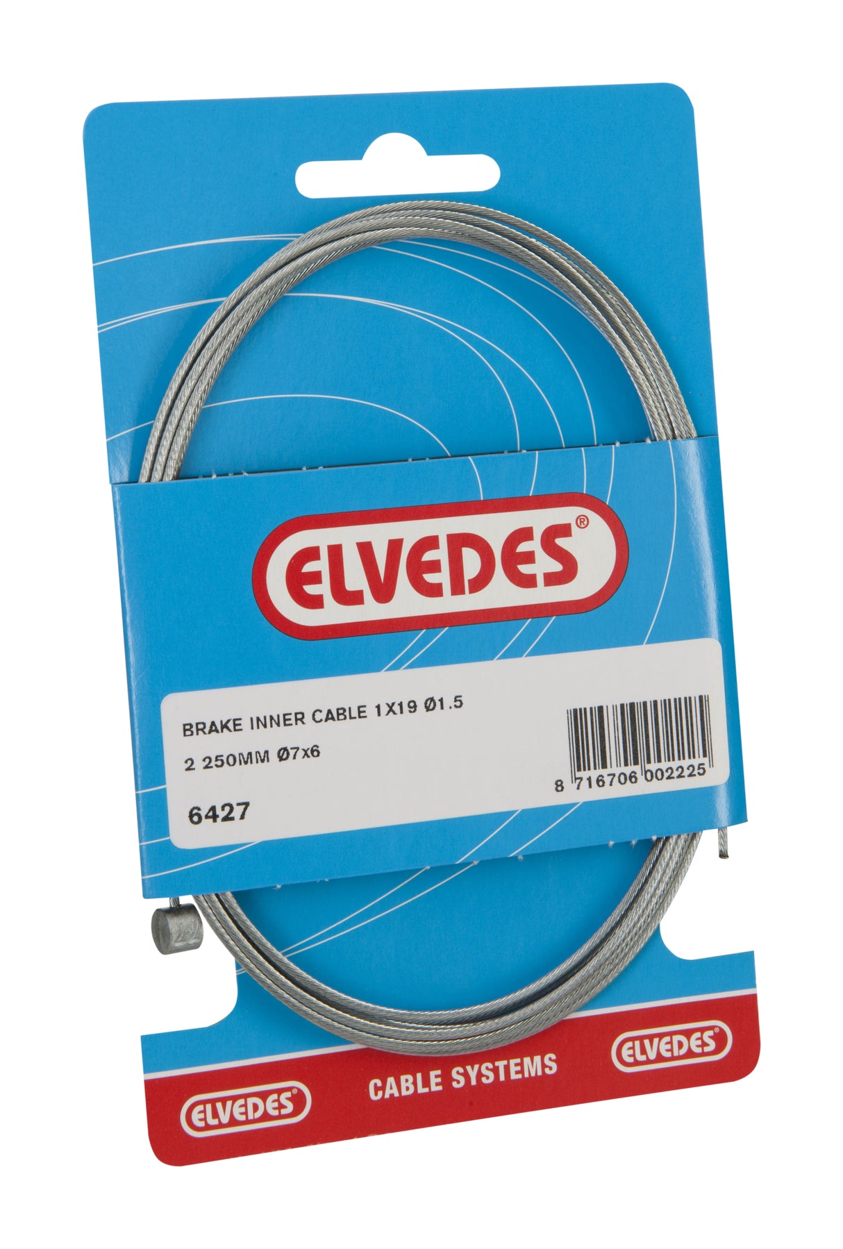 ELVEDES REM BINNENKABEL 2250mm galvanisert ø1.5mm T-Nippel (på kart)