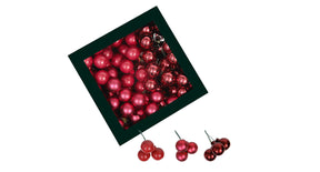 W b. 144 glassballs wire christmas red 25 mm