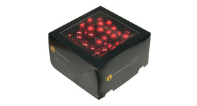 W b. 144 glassballs wire dark red combi 25 mm