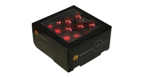 W b. 36 glassballs wire dark red combi 40 mm