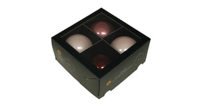 W b. 4 glassballs cap wild blossom 100 mm