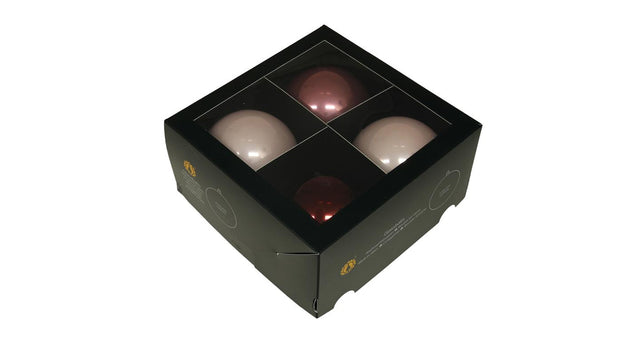 W b. 4 glassballs cap wild blossom 100 mm