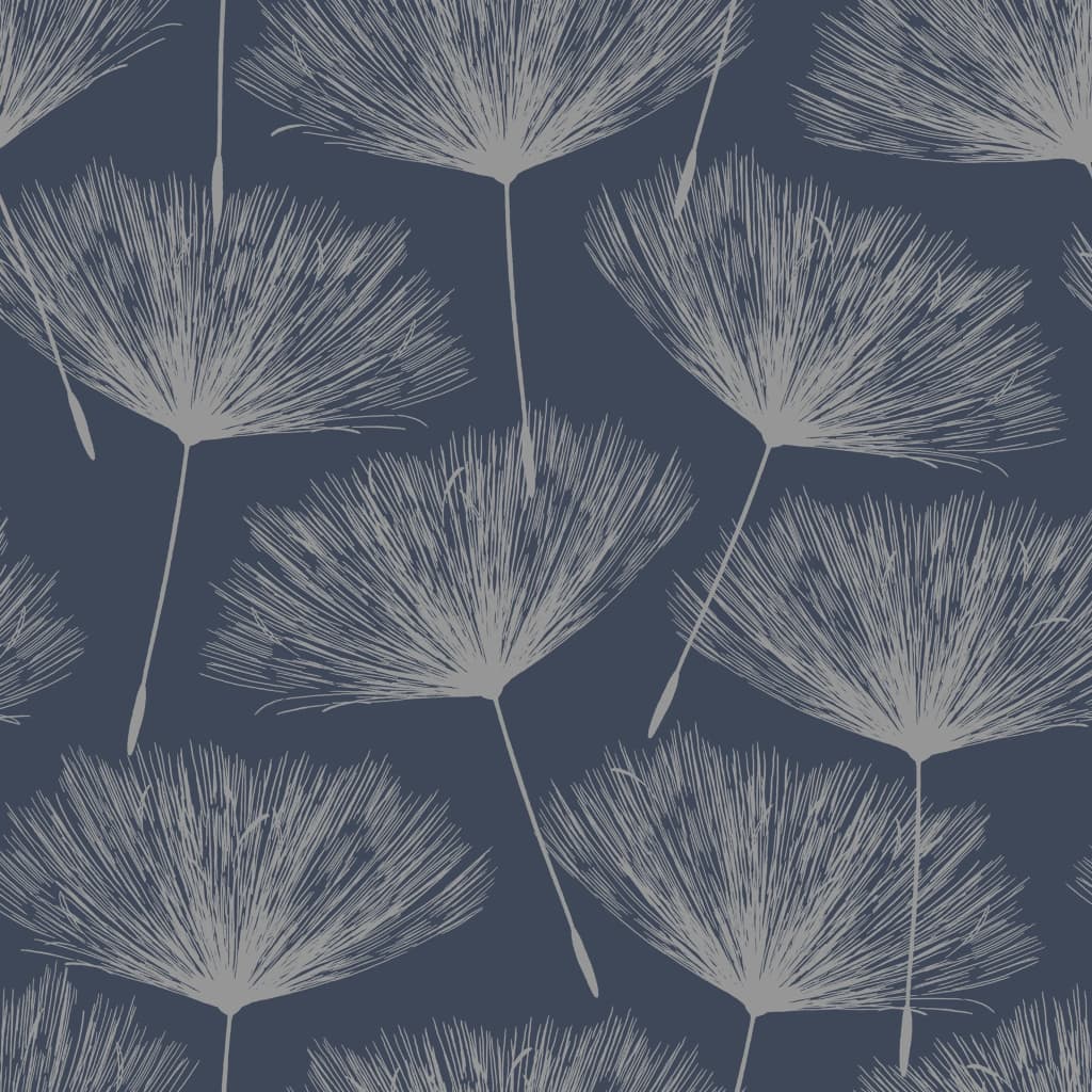 Néerlandais Covergs Néerlandais Covergs Wallpaper Fleur Marineblauw et Gray