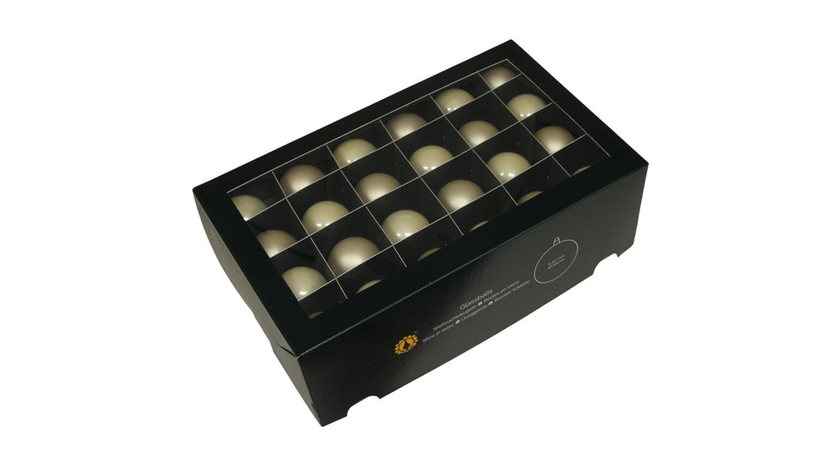 W b. 48 glassballs cap champagne combi 40 mm