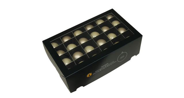 W b. 48 glassballs cap champagne combi 40 mm