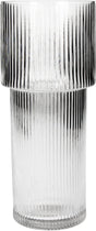 Hd collection vaas stripe glas 10.5x10.5x24.5cm